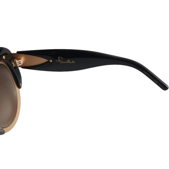 POMELLATO oversized cat eye 48mm Italian designer sunglasses in black gold main image 4